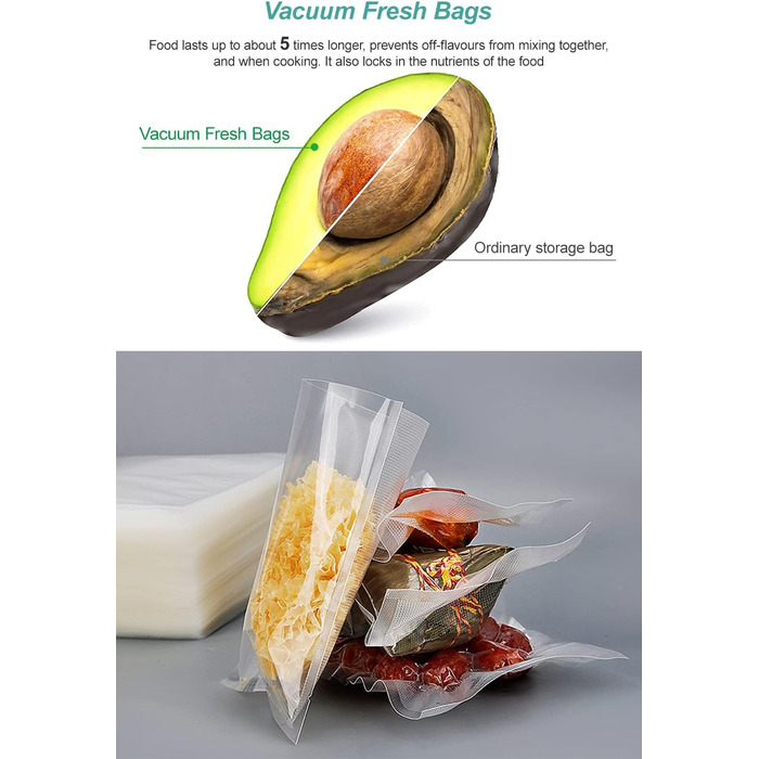 Вакуумні пакети 200 пакетів 10 x 15/15 x 20/20 x 25/20 x 30 см Taipintee