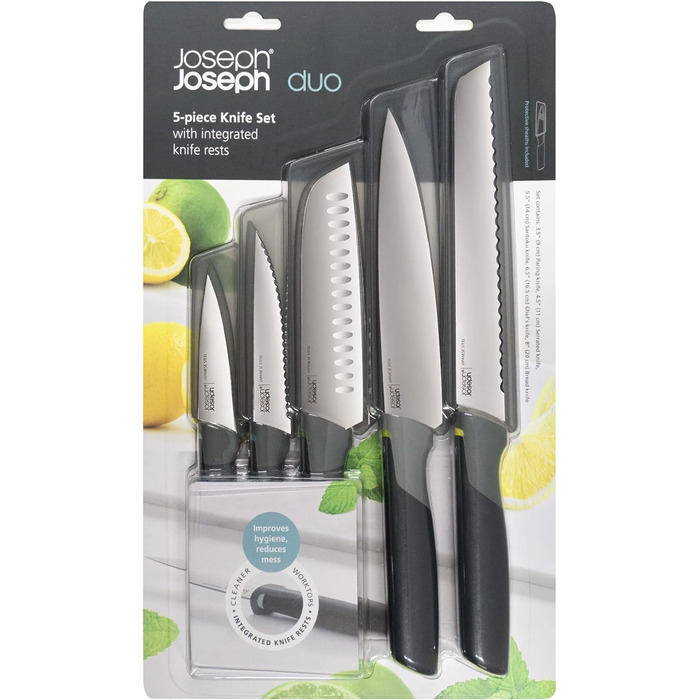 Набір ножів, 5 предметів, чорний/опал Duo Elevate Joseph Joseph