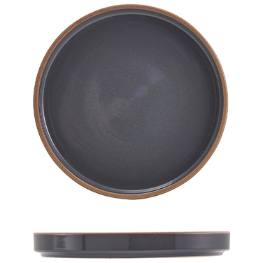 Тарелка презентационная 18*2.3 см с низким вертикальным бортом, Kava Dark Grey Stoneware, GenWare