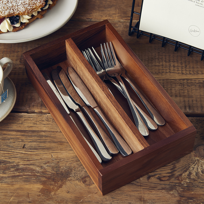 Лоток для столових приладів, 2 відділення, дерево, акація, GenWare