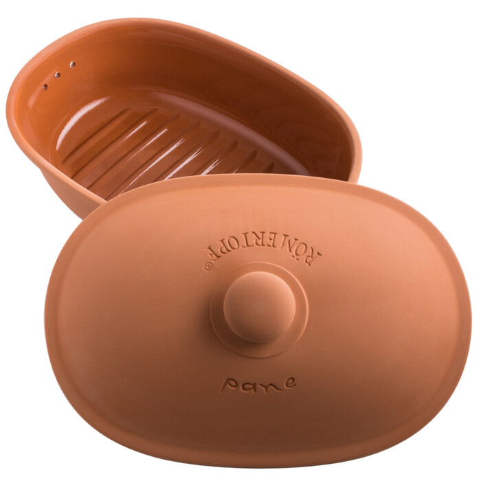 Горщик для зберігання хліба овальний, 40 х 20 х 28 см, коричневий, Römertopf