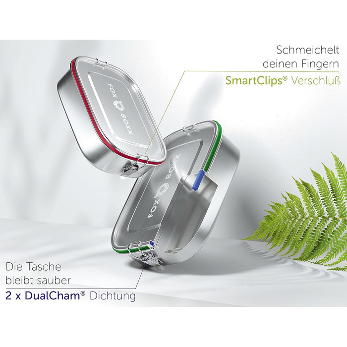 Ланч-бокс для дітей металевий 800 мл, 2 перегородки FOXBOXX