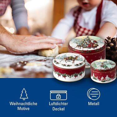 Набір з 3 різдвяних банок для печива, червоний Winter Collage Villeroy & Boch
