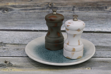 Мельница для соли и перца, 10 см,  белая деревянная, GenWare