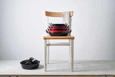 Сковорода для гурманів 24, CLASSIC - ЧОРНА ЕМАЛЬ, діаметр 24 см, висота 5,5 см, емаль, чорна, сковорода для подачі, сковорода для гурманів, індукційна 24 см Чорна, 0601-022