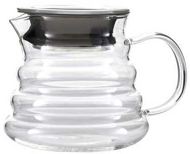 GIPFEL Чайник-кавник 450 мл для крупнолистового чаю, приготування кави методом pourover. Матеріал: боросилікатне скло, силікон. 7152 GIPFEL