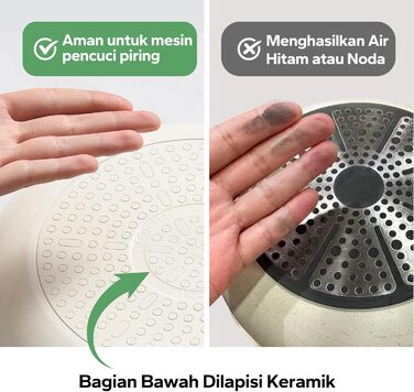 Набор из 3 керамических индукционных сковородок 20/24/28 см, бежевый Redchef