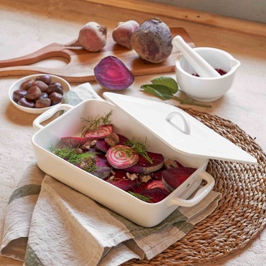 Форма для запікання з кришкою прямокутна La Porcellana Bianca POPPI, порцеляна, 13 х 22 х 5 см