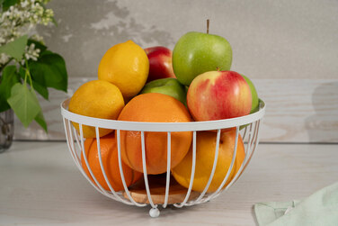 Корзина Ardesto Midori 25х25х13см, металл, дерево, белая