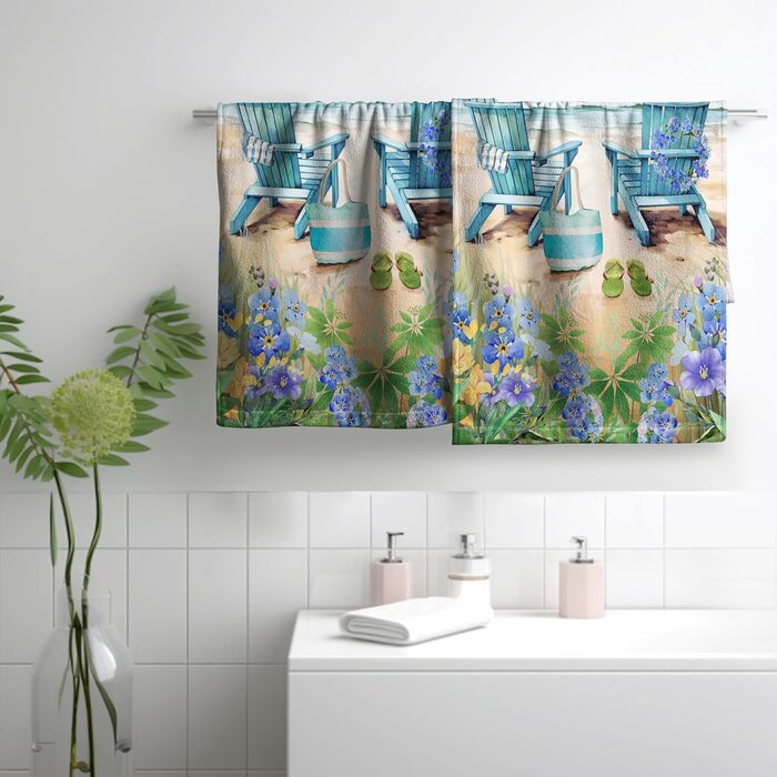 Різдвяні кухонні рушники Kwlegh, рушник для рук, рушник для пальців у формі різдвяної ялинки з цукерками та сніжинками, набір з 2 шт. , милий чоловічий банный рушник, високопоглинаючі рушники, 36 шт. (літній пляж)