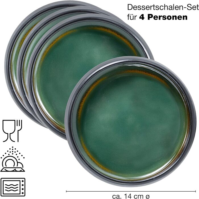 Набор из 18 предметов из керамогранита на 6 персон набор посуды из 6 обедов, маленькие, глубокие тарелки (4 маленькие миски)