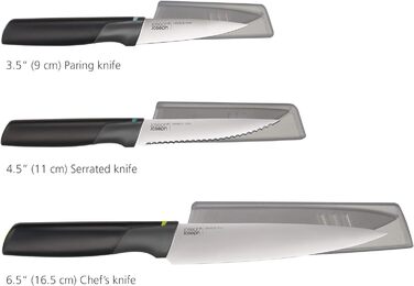 Набір ножів, 3 предмети, чорний/опал Duo Elevate Joseph Joseph