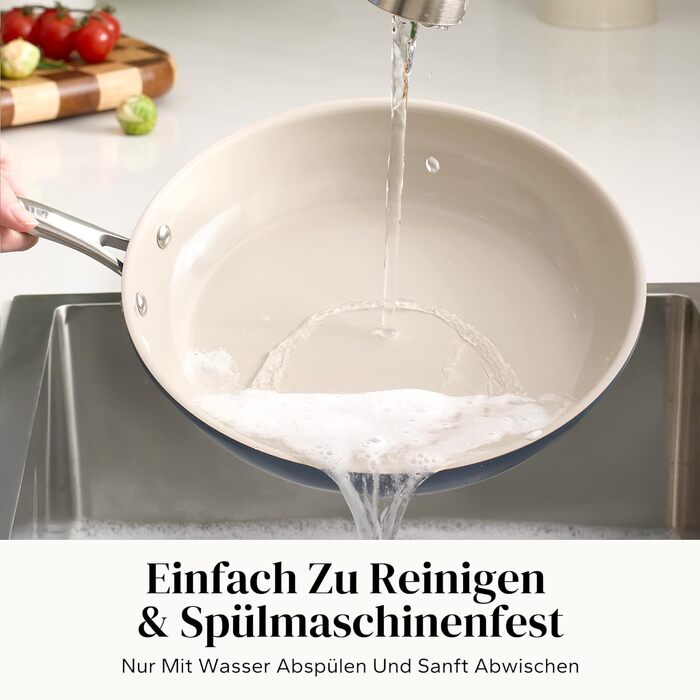Набор индукционных сковородок со стеклянными крышками, 6 предметов 20, 24, 28 см, синий Redchef