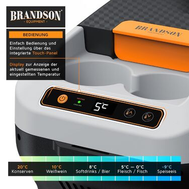 Електричний холодильник-бокс 10 л - напруга мережі 230 В та напруга автомобіля 12 В - охолоджує та нагріває - нагрівання макс. 65C - охолодження приблизно на 20C нижче температури навколишнього середовища - Холодно-сірий (тип 2)