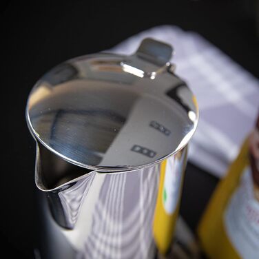 Кавоварка еспресо Cilio AIDA 10 чашок Полірована нержавіюча сталь Підходить для всіх типів плит, включаючи індукційні Ø 9 см, В 17,5 см Італійська кавоварка Кафетера Машина мокко з нержавіючої сталі полірована 10 чашок