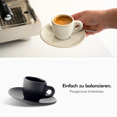 Чашки для эспрессо 75 мл с блюдцами, набор 4 предмета, темно-синие KIVY