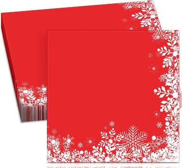 Різдвяні серветки Паперові серветки 13 x 13 дюймів Традиційні паперові серветки Різдвяні серветки Декоративна паперова прикраса для прикраси святкового столу (сніжинки), 32