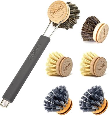 Набір щітка для посуду з  6 насадок для щітки wilma nature