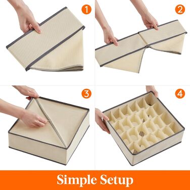 Набор из 4 органайзеров для носков и нижнего белья, хаки Lifewit