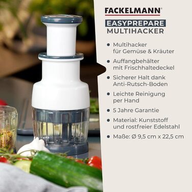 Измельчитель лука с прозрачным контейнером для сбора, надежной ручкой и нескользящими ножками Fackelmann