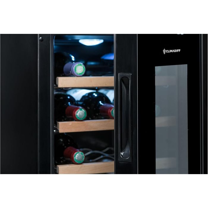 Винний холодильник до 12 пляшок чорний CLIMADIFF