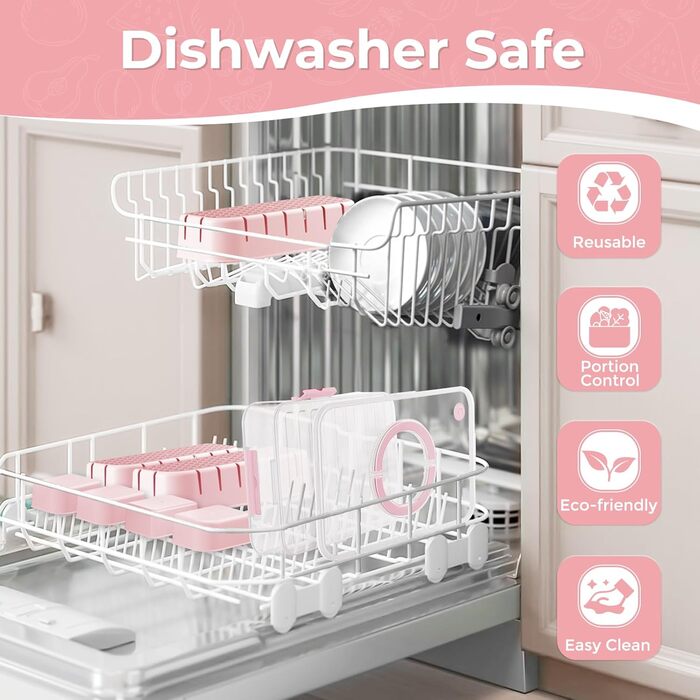 Коробка для снеків Luxear з 14 відділеннями, тарілка для снеків з кришкою та ручкою, багаторазова миска для снеків для дітей, органайзер для снеків, горіхів, фруктів, спецій, для пікніка на вечірці, можна мити в посудомийній машині, білий (рожевий, 1 комп