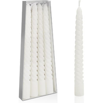 Набір з 4 конічних спіральних свічок 2 x 20 см, білий Bolosa