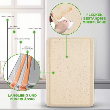 Набір форм для випічки NutriChef - Набір із 8 антипригарних форм для випічки - Без PFOA, PFOS, PTFE, придатний для використання в духовці до 232C - Кругла форма для випічки, форма для хліба, форма для мафінів та форма для дека, придатна для миття в посудо