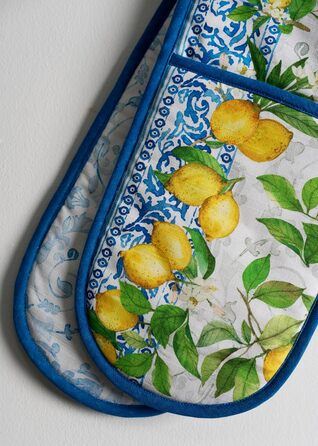 Прихватка для духовки Maison d&39 Hermine, підставка для каструль, 100 бавовна, термостійкі кухонні рукавички, прихватка для духовки (19 см x 33 см) та підставка для каструль (20 см x 20 см) для приготування їжі, Морзін - Прихватка для духовки на День под