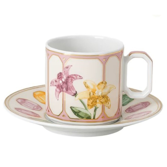 Чашка для еспресо 0,08 л з блюдцем, Зефір IDYLLIA Swarovski x Rosenthal