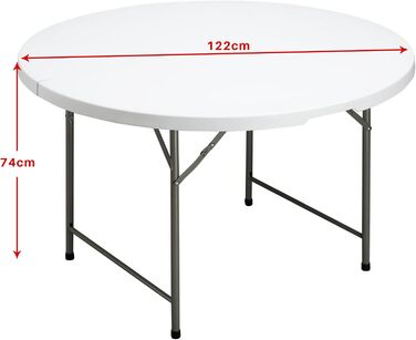 Складаний стіл для кемпінгу 122 см круглий HollyHOME