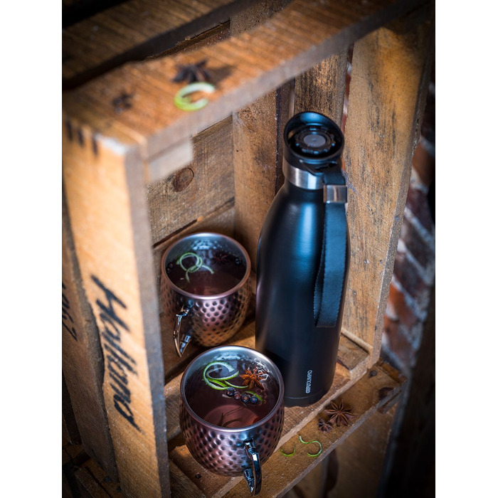 Термобутылка для напитков 500 мл, черная Olimpio Gefu