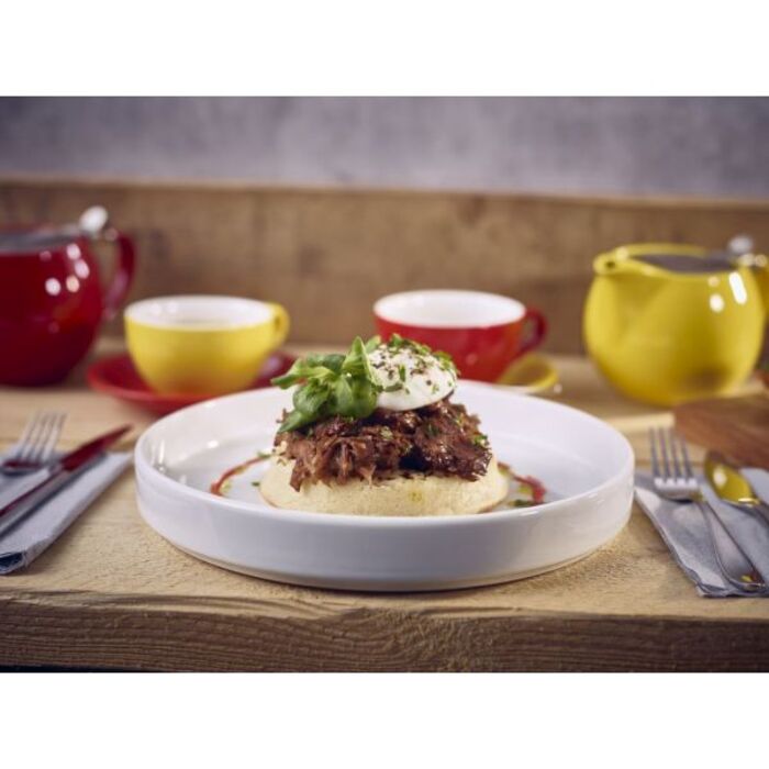 Тарілка біла презентаційна 21*3 см із вертикальним бортом, GenWare