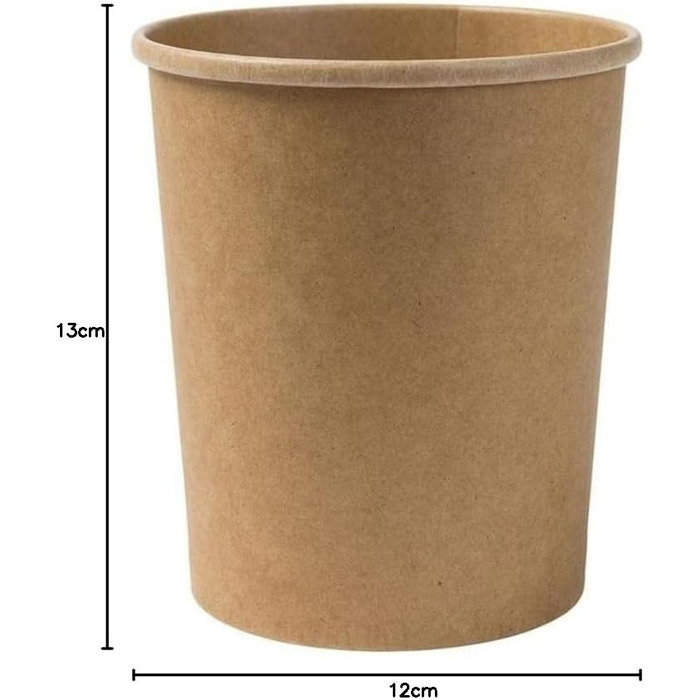 Стаканчики BIOZOYG з органічного паперу, харчові стаканчики, крафт-картонні стаканчики, коричневі I, компостовані стаканчики, стаканчики для супу на винос, стаканчики для морозива, картонні I, 25 органічних одноразових стаканчиків, біорозкладні, 200 мл (8