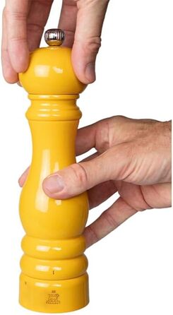 Мельница для соли Paris u'Select 22 см - ParisRama - 6 предустановленных помолов - Изготовлен из древесины, сертифицированной PEFC - Французское ноу-хау - (Шафраново-желтый лак)