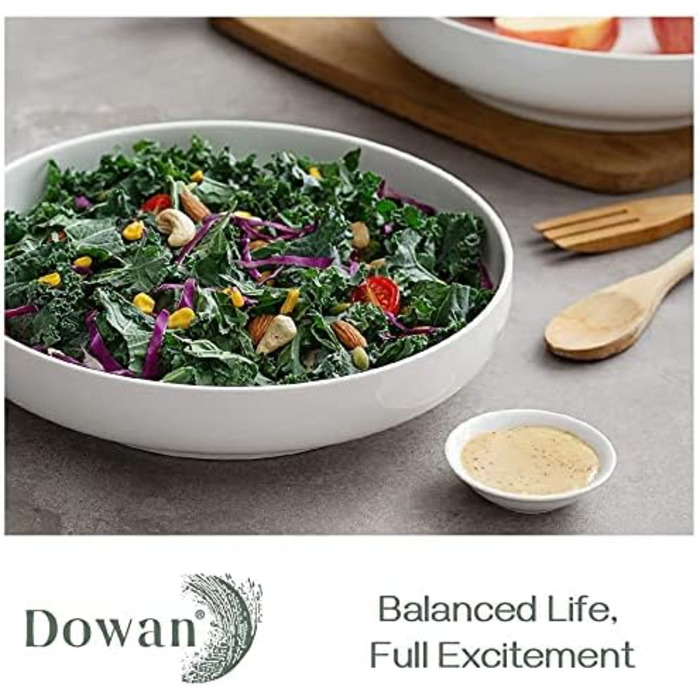 Миска сервірувальна порцелянова 1,89 л, набір 2 предмети, білий Dowan