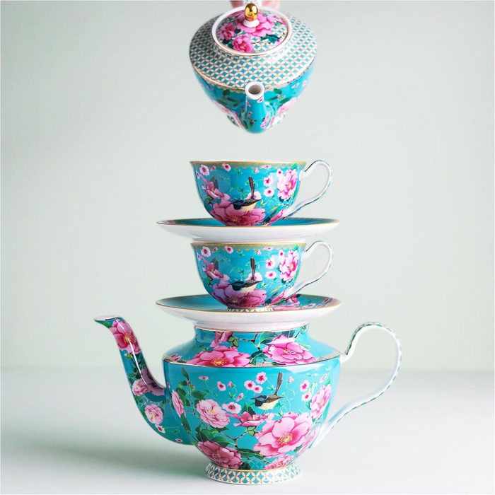 Чашка с блюдцем Maxwell & Williams TEAS&C`S Silk Road Aqua, фарфор, 200 мл