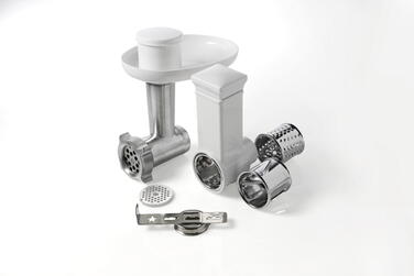 Gorenje Кухонна машина 1000Вт, чаша-метал, корпус-метал, насадок-7, сріблясто-червоний