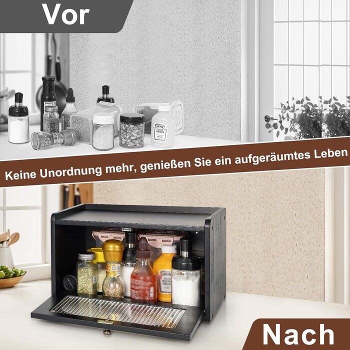 Хлібниця 36,5 х 23,5 х 22 см чорний GUUSII HOME