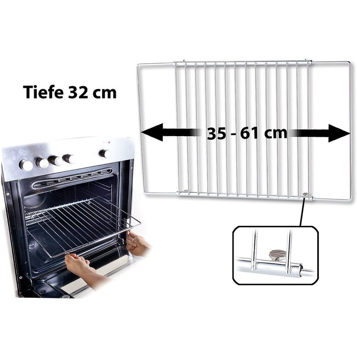 Решетка для духовки раздвижная 35-61 см Rosenstein & Söhne