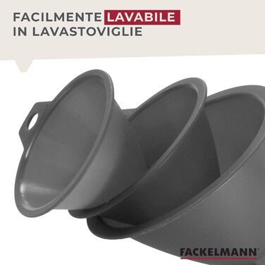 Набір воронок, 3 предмети, сірі Fackelmann