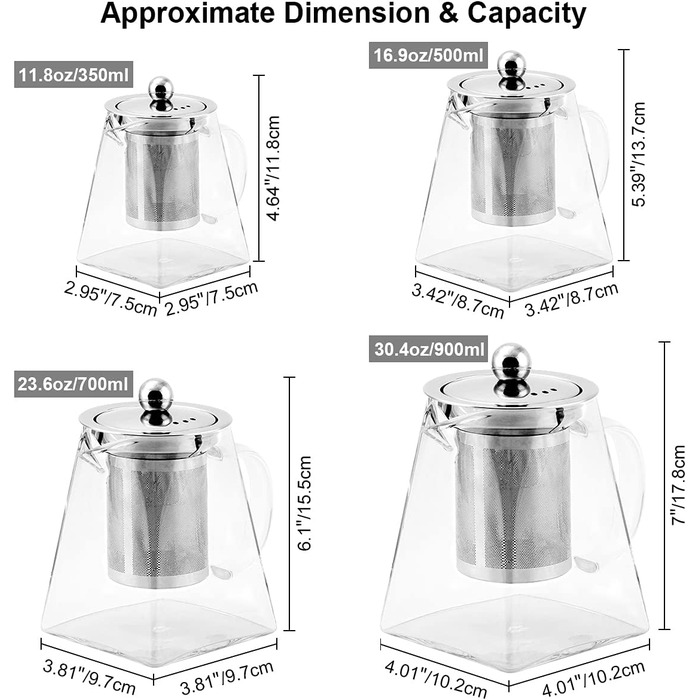Чайник заварочный 350 мл с ситечком BONNACC