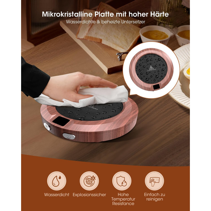 Подогреватель чашек до 75C, 3 уровня температуры MXMZHXU