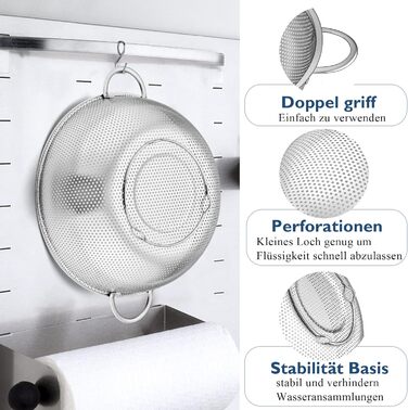 Набор сит из нержавеющей стали с ручками 16 см/22 см/28 см Herogo