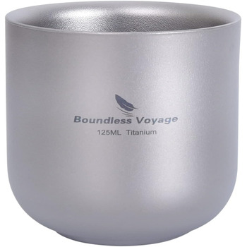 Мл Двошарова титанова чашка Чашка для чаю Кавова чашка Легка відкрита кружка для кемпінгу Посуд для напоїв Посуд 3 шт. (1 шт. /чашка), 125