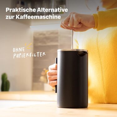 Конічна точилка для задирок SILBERTHAL - Регульоване подрібнення від грубого до тонкого - Ручна точилка з нержавіючої сталі та скла - Ідеальна ідея для подарунка (френч-прес)