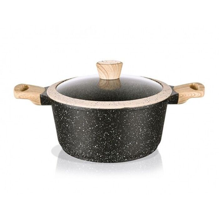 Каструля з кришкою Fissman SPOTTY STONE 28x12,5 см на 6,4 л (4426)