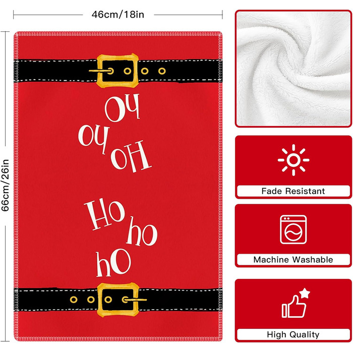 Набір з 2 різдвяних кухонних рушників 45 x 65 см, набір V Санта Клаус Ohok