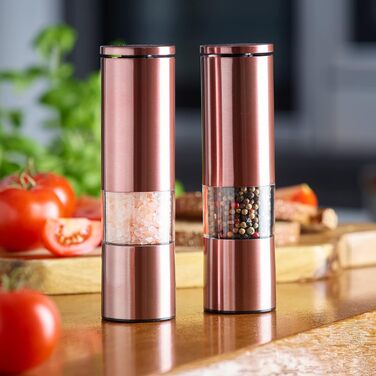 Набір млинків для спецій Echtwerk з 2 предметів, млинок для солі та перцю з високоякісної нержавіючої сталі з керамічним млином з ABS-пластику, ручний, для перцю, солі та чилі, (мідне виконання)