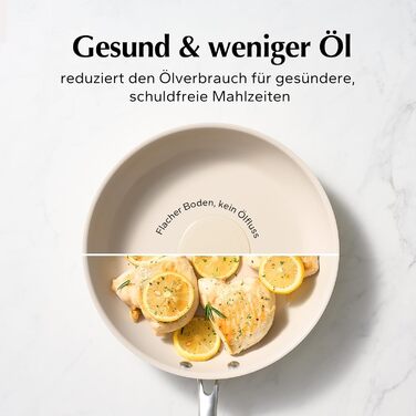 Набор из 3 керамических индукционных сковородок 20/24/28 см, бежевый Redchef